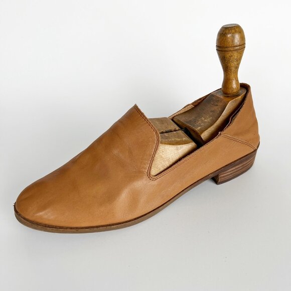 Lucky Brand Cahill Leather Loafer Flats Slip On Mule Sandals Fold Down Back Heel - Picture 6 of 13